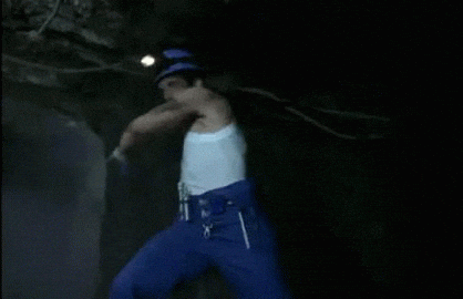 Animated clip of a person dancing in the dark.